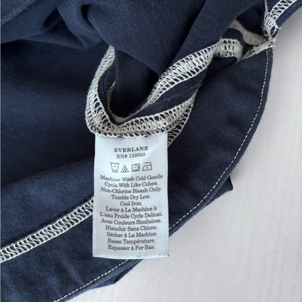 Everlane Oversized Mariner Dress In True Navy/White Size L - Picture 13 of 16